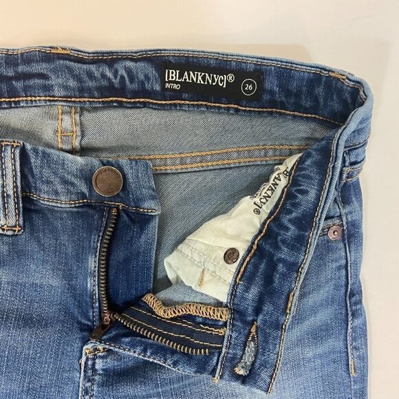 Blank NYC Jeans Women's Size 26 (26 x 27) Low Rise Skinny Rough Hem Light Wash - Picture 7 of 11